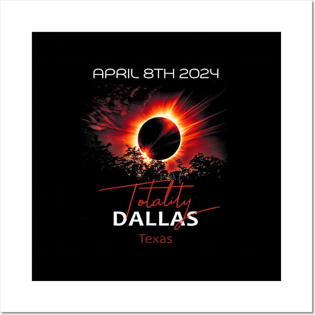 4.08.24 Total Solar Eclipse 2024 Dallas Texas Wall Art by Diana-Arts-C